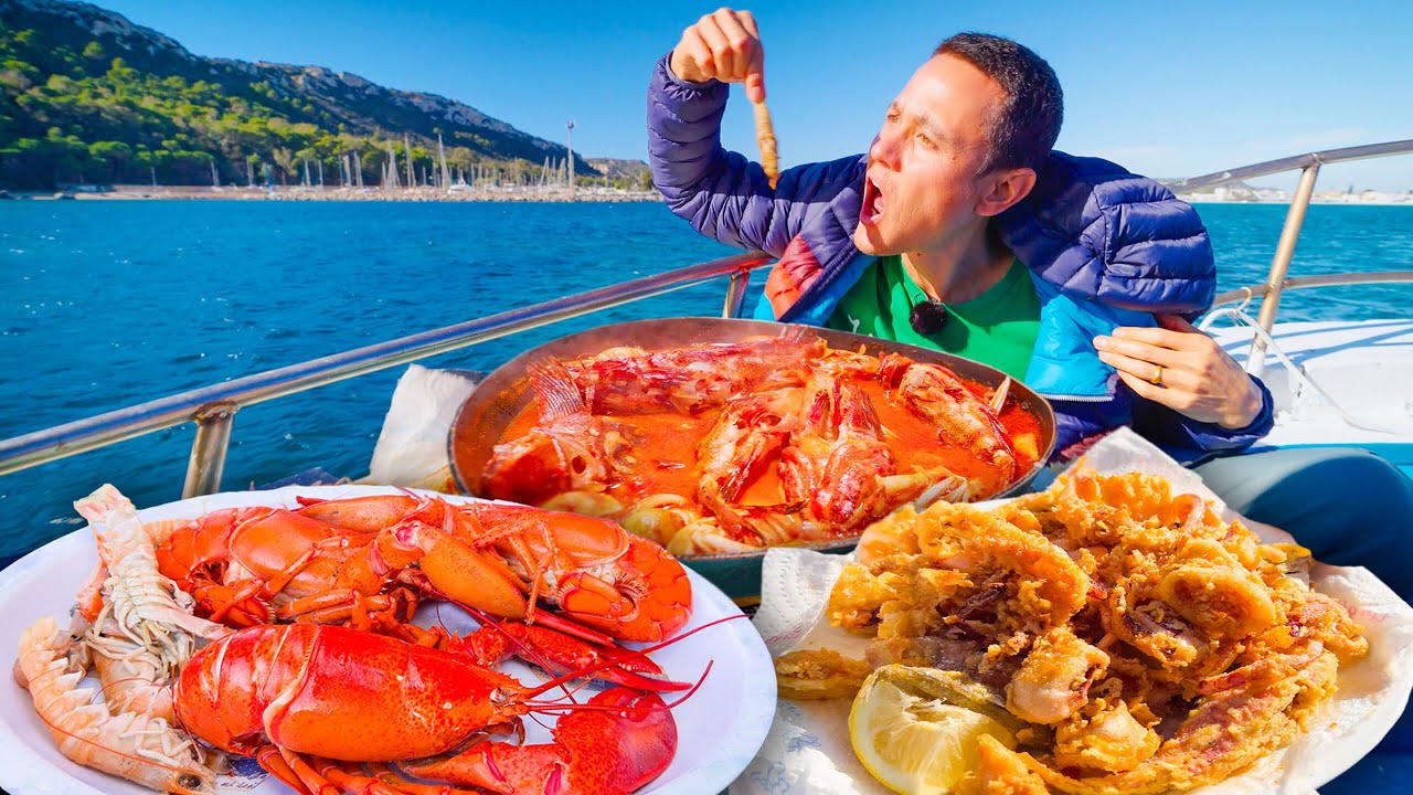 Italian Food in Sardinia!! LOBSTER + Fried Calamari on a Boat! | Sardinia, Italy 28 hq720 144