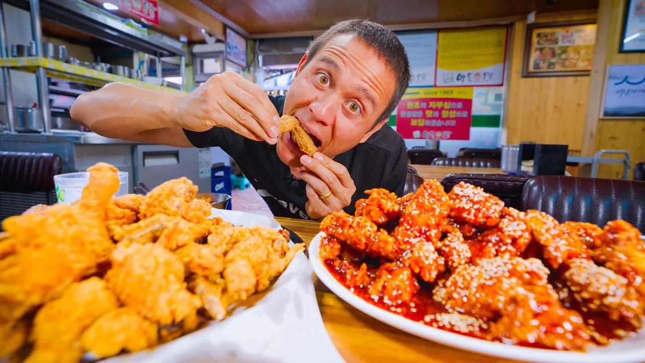 Extra Crispy Fried Chicken!! STREET FOOD KOREA + My New Favorite Korean Food! 25 hq720 158