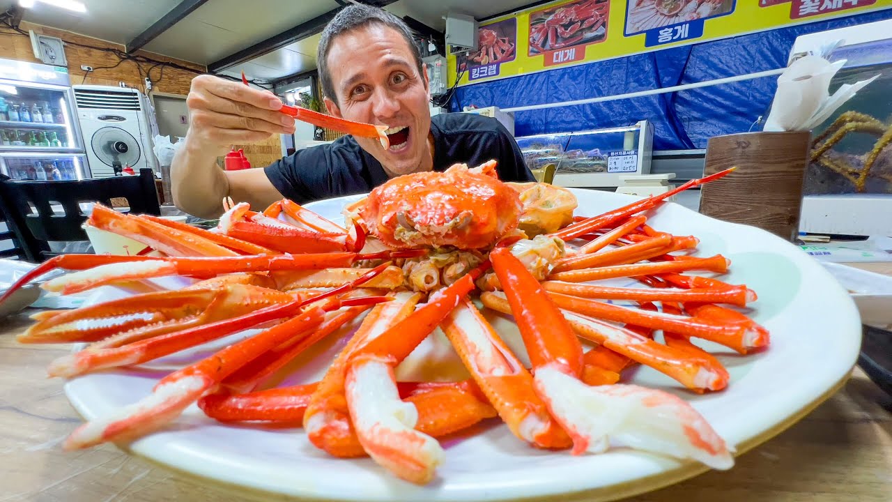 Red Snow Crab!! GIANT CRAB RAMEN + Street Food in Korean Seafood Capital! 27 hq720 159