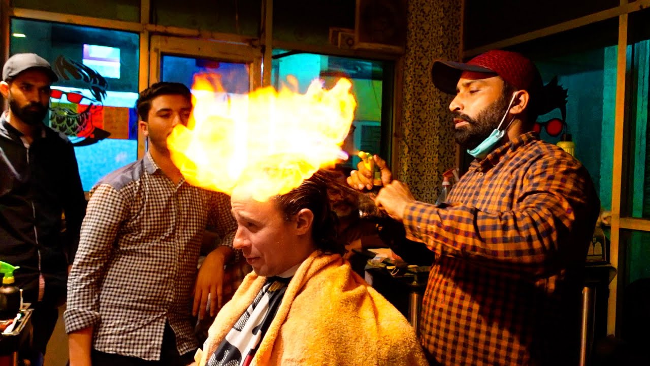 Me corté el cabello con FUEGO en Pakistán ♂️ 27 hq720 1875