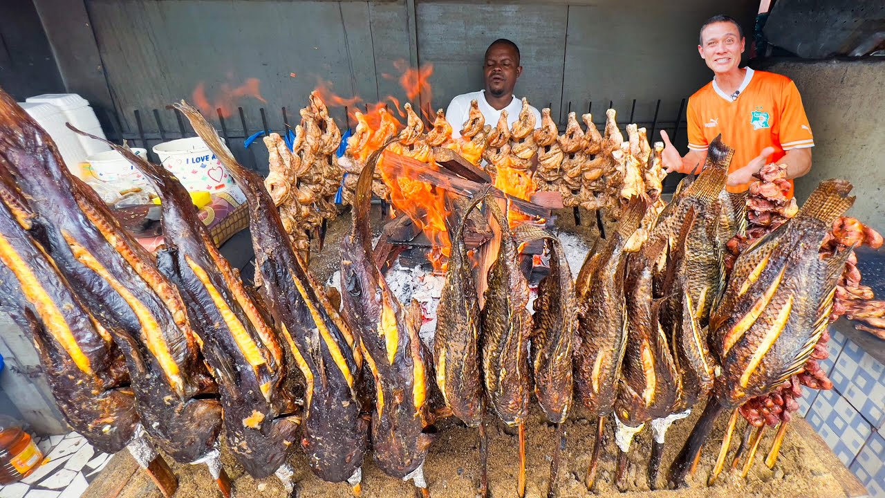 Street Food in Côte d’Ivoire!! Insane VERTICAL BBQ in Abidjan (West Africa)!! 16 hq720 192