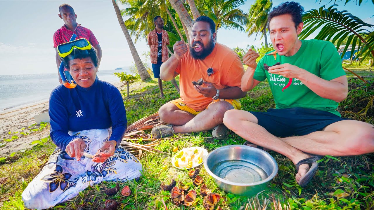 Trying Fiji’s EXOTIC SEAFOOD!! Catch and Cook in Kadavu Island, Fiji 25 hq720 193