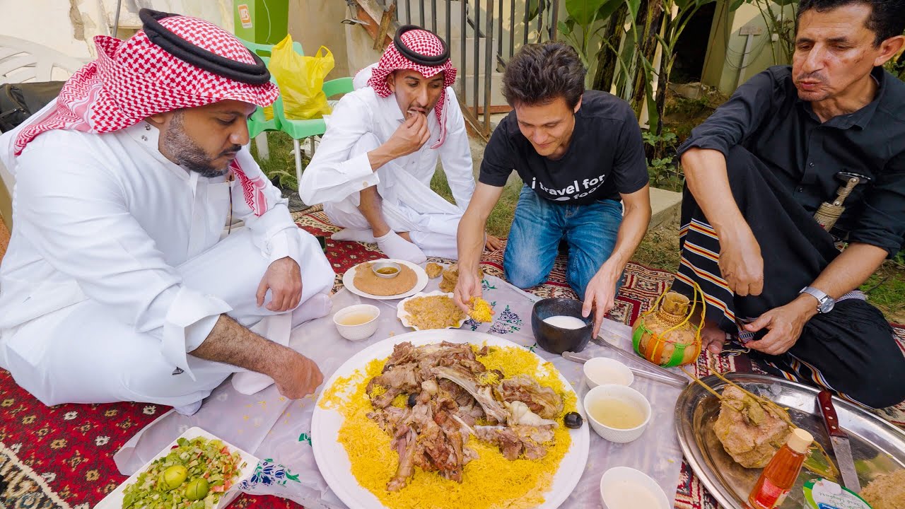 Unseen SAUDI ARABIA Village Food!! Whole Goat RICE PLATTER in Jazan (Yemen Border)!! 23 hq720 236
