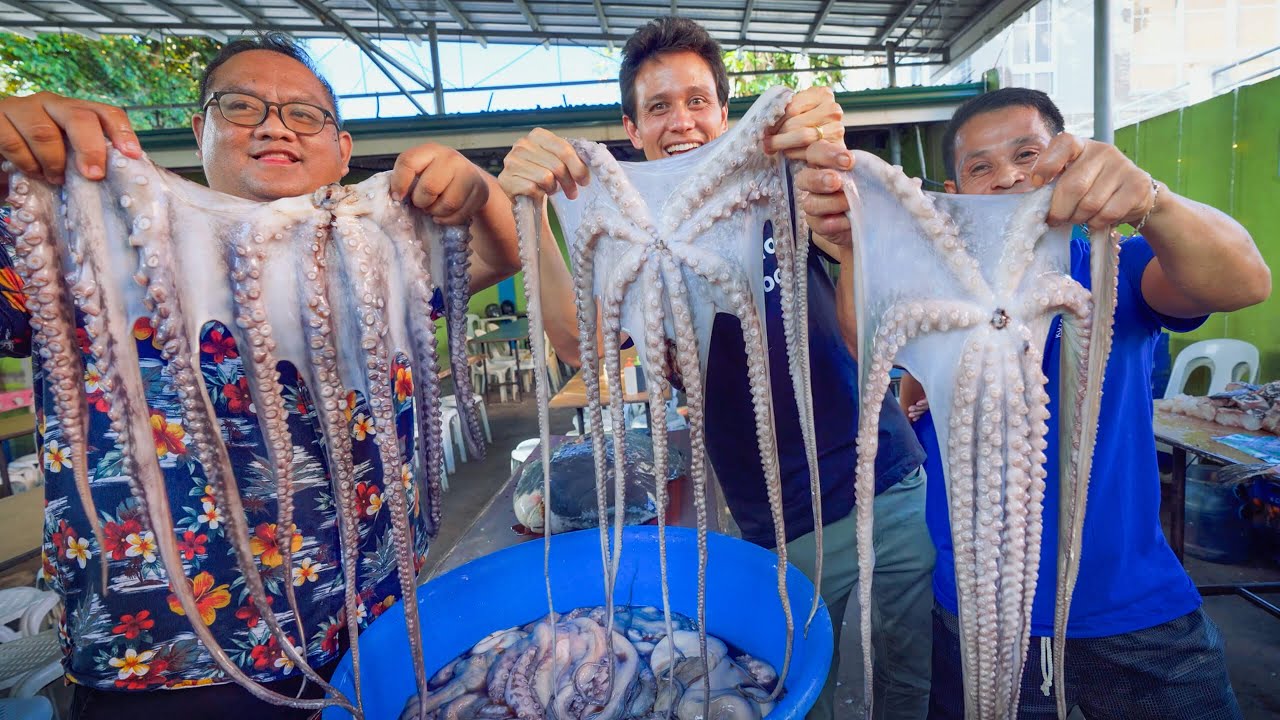 200 Kilos of Fish!! UNSEEN FILIPINO SEAFOOD - Freshest Adobo Octopus in Cebu, Philippines! 28 hq720 245