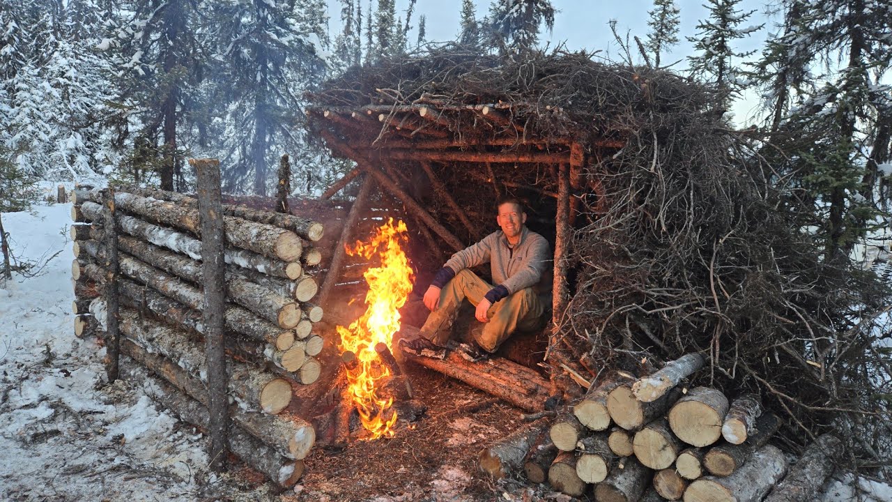 3 Days in Arctic Survival Shelter - Solo Bushcraft Camping & Blacksmithing. 15 hq720 2661