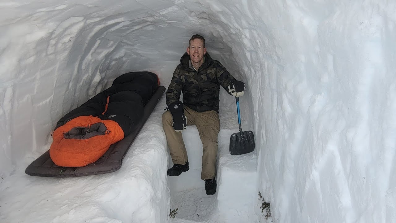 Camping in Alaska's Deepest Snow with a Dugout Survival Shelter 29 hq720 2681