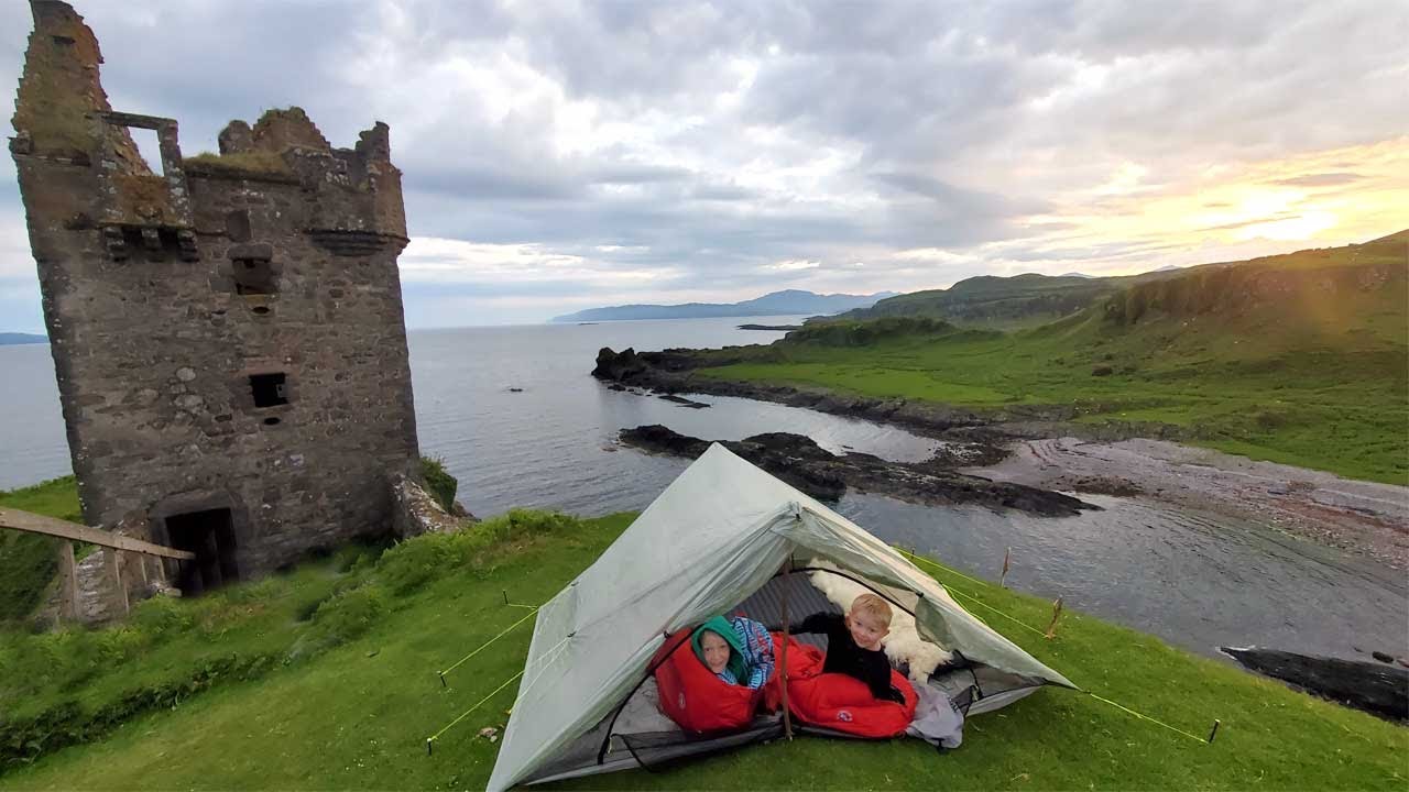 Camping in a 500 yr Old Castle in Scotland (Foraging, Hiking, & Fishing Catch Cook) 29 hq720 2759