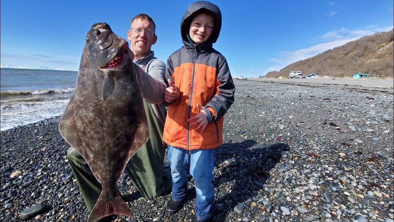 Surf Fishing & Camping on a Beach - Halibut Catch & Cook 27 hq720 2760