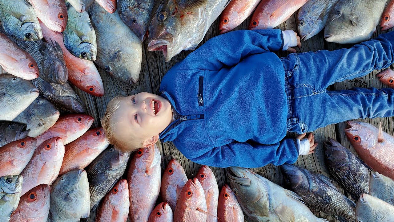 5 Days 28 Species Fishing Catch & Cook. Grouper, Snapper, Bass, Sharks, Drum and more 25 hq720 2788