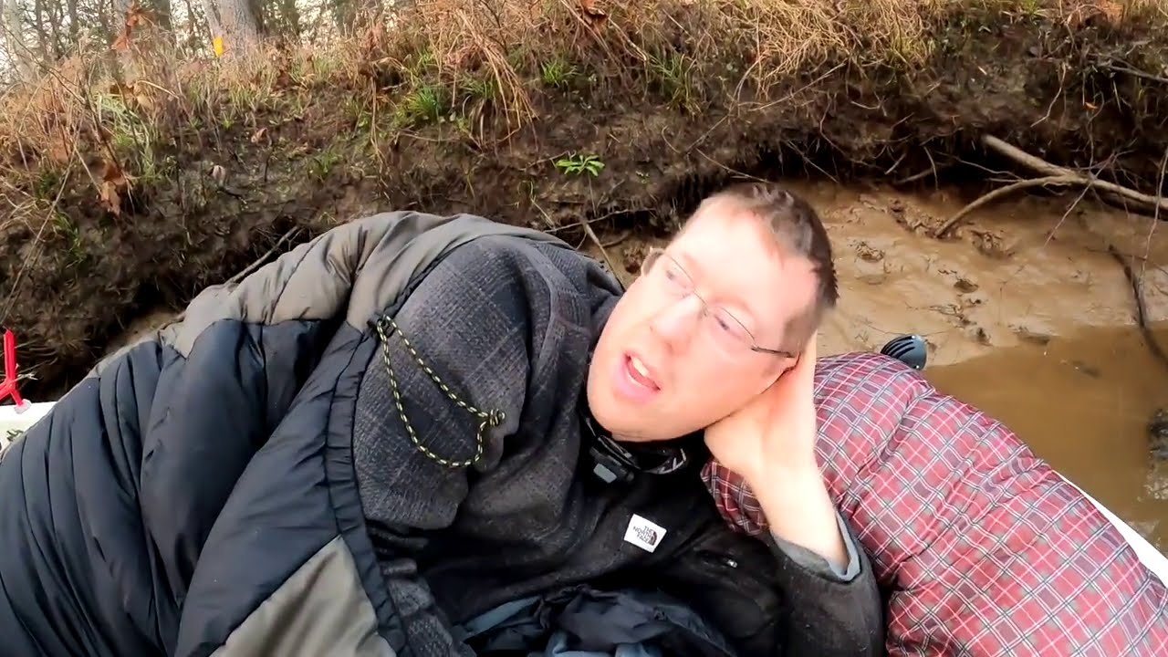 Winter Camping on Modified Skiff - Fishing Catch & Cook and Catfishing Remote Rivers 29 hq720 2829