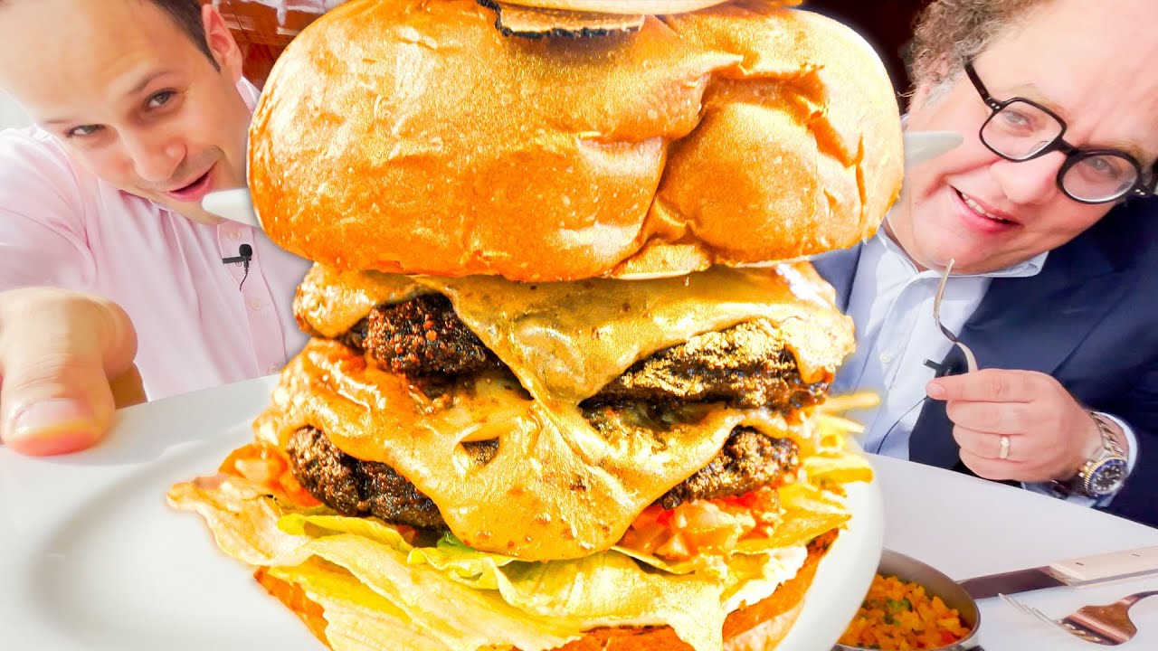 EXTREME Dubai Food - GOLDEN BILLIONAIRE Burger at Burj Khalifa 123rd floor + Wagyu Steak Feast!!! 30 hq720 2909