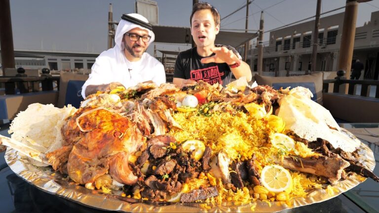 Dubai Food - RARE Camel Platter - WHOLE Camel w/ Rice + Eggs - Traditional Emirati Cuisine in UAE! hq720