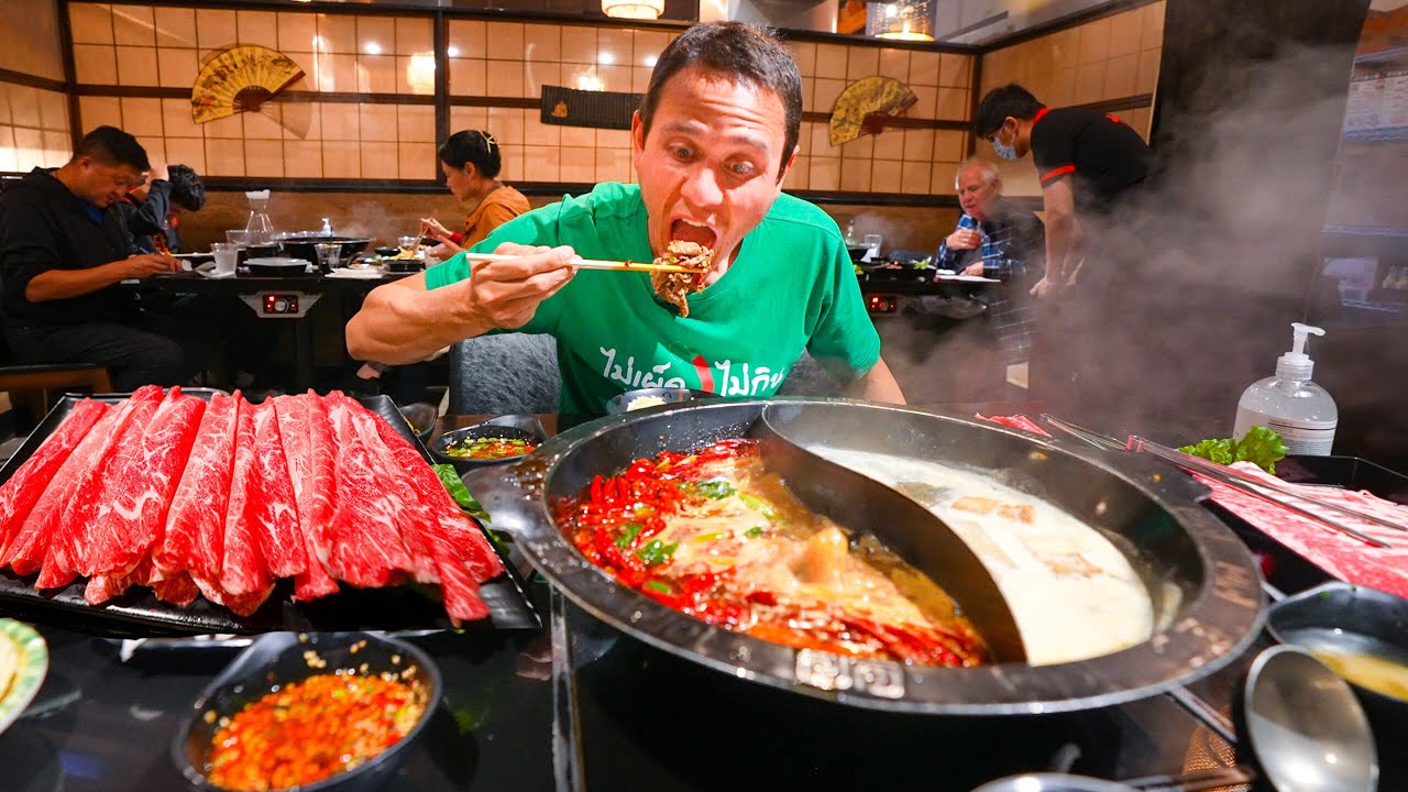 Insane Sichuan Chinese Food!! BEST SPICY HOT POT + Dino Mala Ribs in Los Angeles!! 25 hq720 320