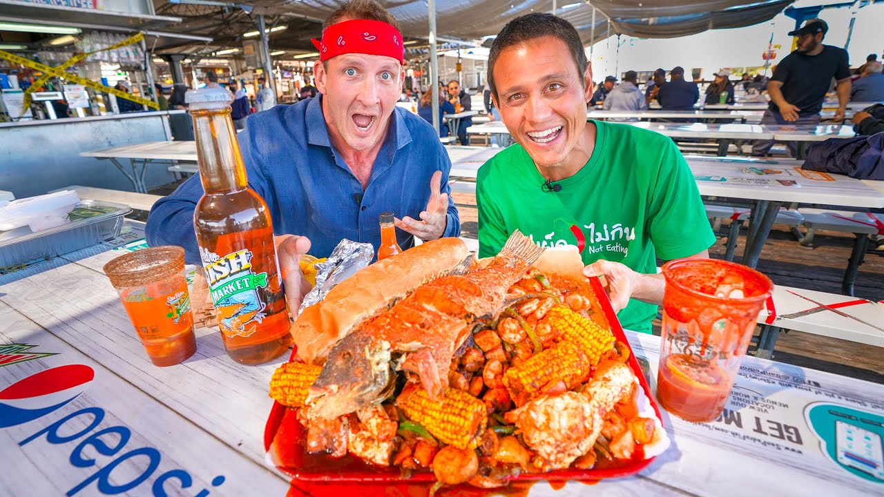 Giant 11 Pound SEAFOOD MOUNTAIN!! Shrimp Tray + King Crab in Los Angeles w/ Sonny!! 23 hq720 333