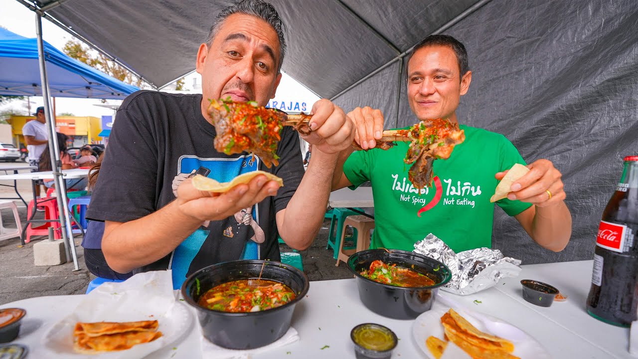 Extreme MEXICAN STREET FOOD in Los Angeles!! DINO DRUMSTICKS + Backyard Breakfast!! 29 hq720 336