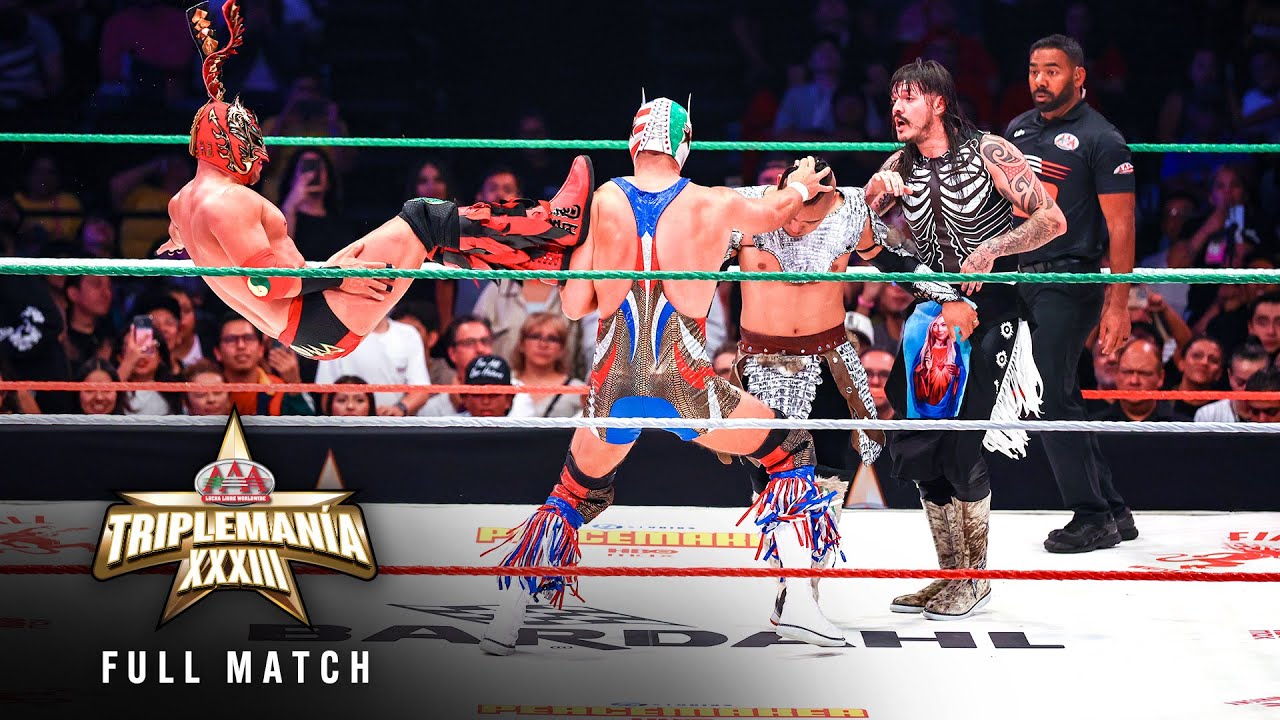 FULL MATCH: Vikingo vs. Dominik Mysterio vs. Dragon Lee vs. El Grande Americano: Triplemanía XXXIII 23 hq720 3975
