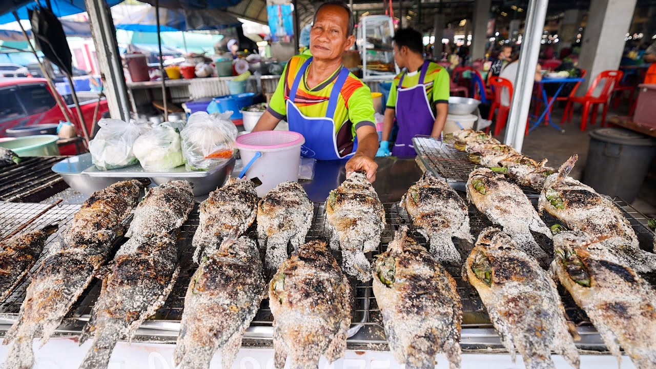 Salt Crusted Tilapia - THAI STREET FOOD Tour in Isaan!! | Kalasin, Thailand! 26 hq720 400