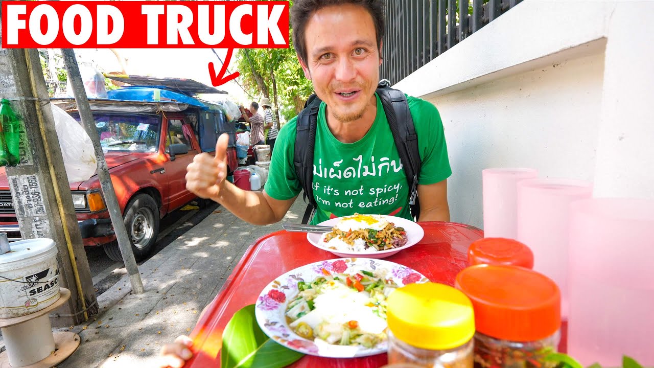 Eating at ORIGINAL THAI FOOD TRUCK! Asian STREET FOOD on Wheels! 11 hq720 431