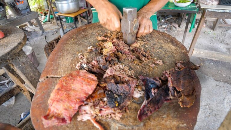 Street Food SLEDGE HAMMER BEEF!! Master Tenderizer! | Chiang Mai, Thailand! hq720