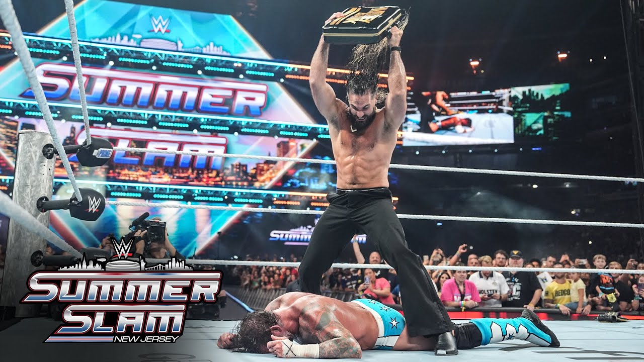 Live reactions to Seth Rollins' epic SummerSlam cash-in in multiple languages 26 hq720 4335