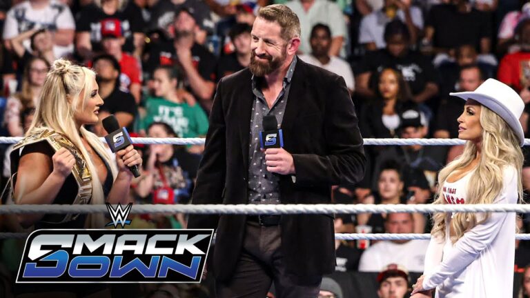 Tiffany Stratton and Trish Stratus engage in a war of words: SmackDown highlights, July 11, 2025 hq720