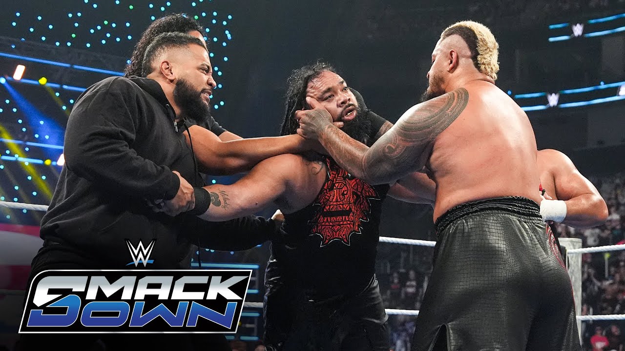 FULL MATCH: Solo Sikoa and company drive Jacob Fatu through announce desk: SmackDown, July 4, 2025 28 hq720 4628