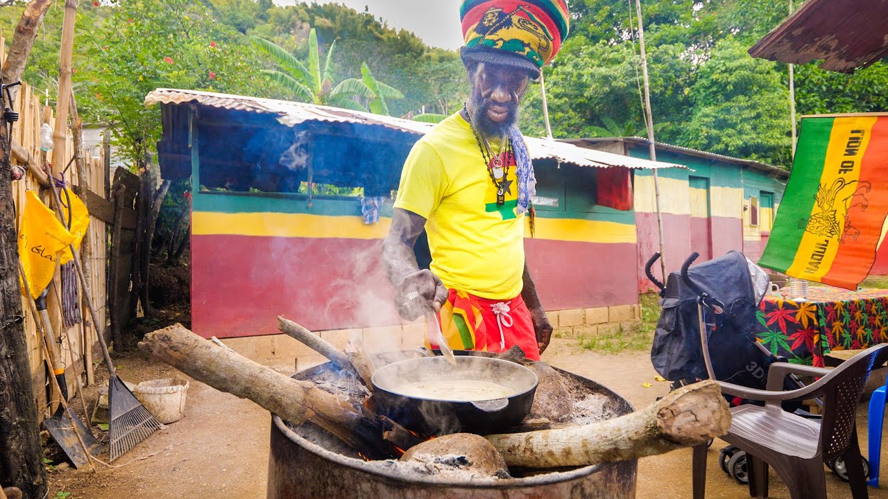The Boss of RASTA JAMAICAN FOOD!! Legendary Ras Mokko at @RasKitchen - Jamaica! 23 hq720 465