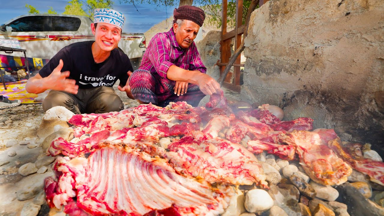 Traditional Arabian Food!! WHOLE GOAT ROCK BBQ (Can't Believe the Process)!! 22 hq720 53