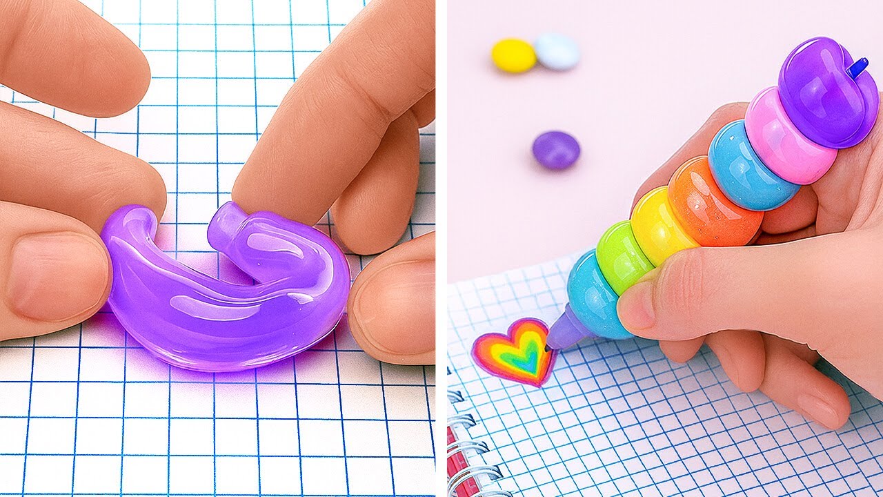 SCHOOL SUPPLIES FROM A CANDY LAND!   DIY Candy Pen & School Craft Ideas  ️