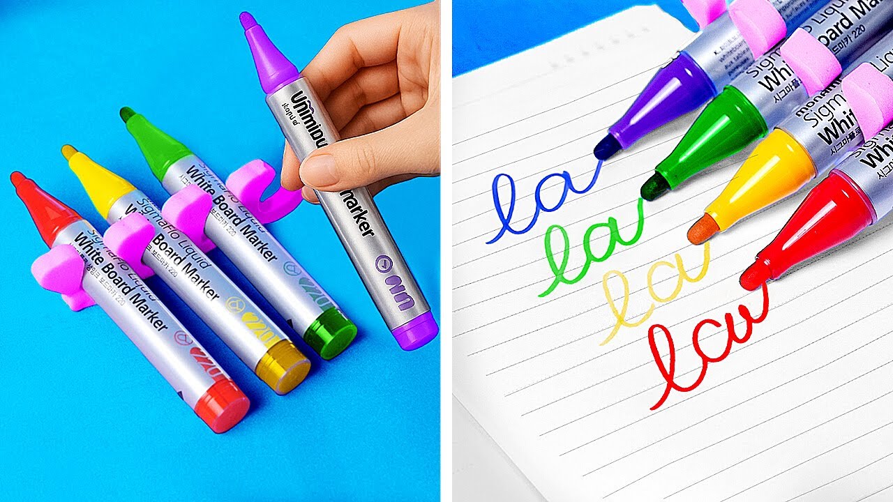 RAINBOW SCHOOL HACKS! DIY Supplies That’ll Brighten Your Desk