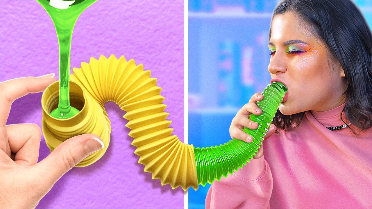 DIY POP TUBE TOYS!  ️ RAINBOW FIDGET TOYS YOU CAN MAKE AT HOME!