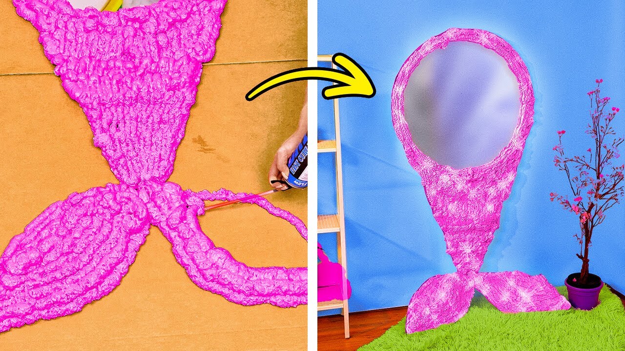 HOW TO CREATE MAGICAL MERMAID MIRROR & STYLISH HOME DECOR!  ‍♀️✨